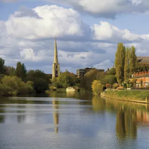 The city of Worcester and River Severn, Worcestershire, England, United Kingdom, Europe