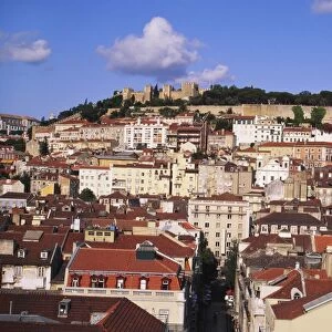 Cityscape of Lisbon and Castelo de Sao Jorge, Portugal