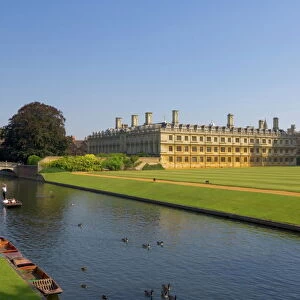 Clare College and Kings College chapel, Cambridge, Cambridgeshire, England