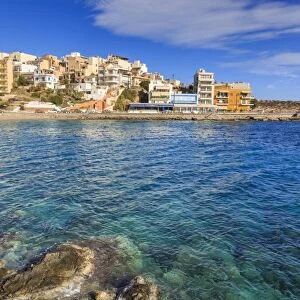 Clear azure waters of Kitroplateia Beach, Agios Nikolaos, Lasithi, Crete, Greek Islands