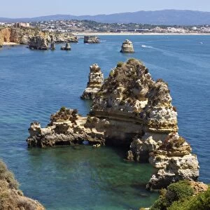 Cliffs near Praia Dona Ana, Lagos, Algarve, Portugal, Europe