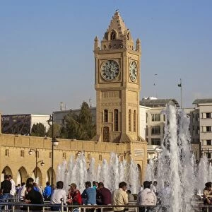 Clock tower in Shar Park, Erbil, Kurdistan, Iraq, Middle East