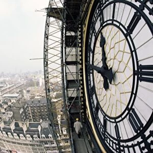 Close-up of the clock face of Big Ben, Houses of Parliament, Westminster
