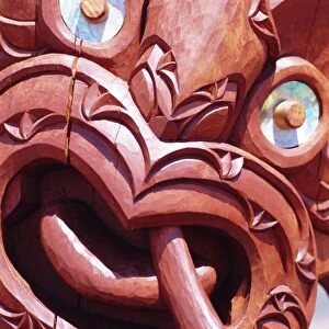 Close-up of Maori carving