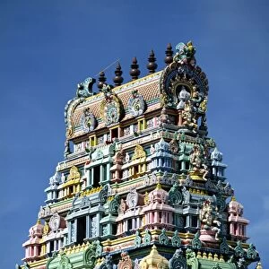 Close-up of an ornate Hindu temple in Nadi (Nandi) on the island of Viti Levu