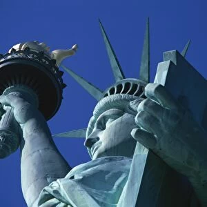 Close-up of the Statue of Liberty in New York, United States of America, North America