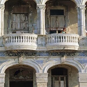 Colonial facade, El Malecon, Havana, Cuba