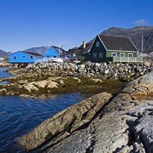 Colorful houses, Port of Nanortalik, Island of Qoornoq, Province of Kitaa