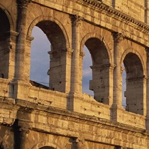 Detail of the Colosseum at sunset