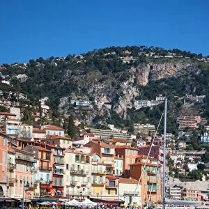 Colourful buildings along waterfront, Villefranche, Alpes-Maritimes, Provence-Alpes-Cote d Azur, French Riviera, France, Mediterranean, Europe