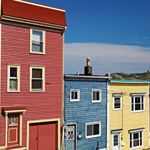 Colourful houses in St. Johns City, Newfoundland, Canada, North America