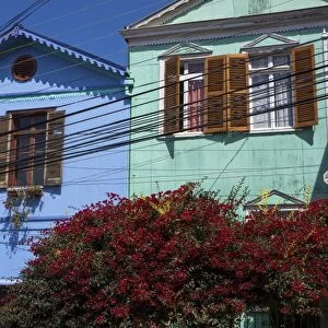 Colourful houses, Valparaiso, UNESCO World Heritage Site, Chile, South America