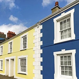 Some of the many colourful regency style houses by the harbour in this popular coastal