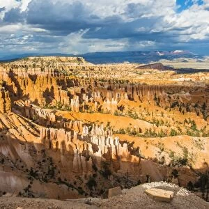 The colourful sandstone formations of the Bryce Canyon National Park in the late afternoon, Utah, United States of America, North America