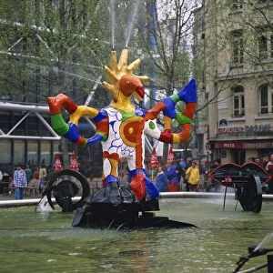 Colourful sculptures of the Tinguely Fountain, Pompidou Centre, Beaubourg