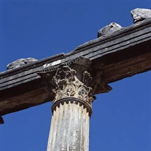 Detail of column at archaeological site