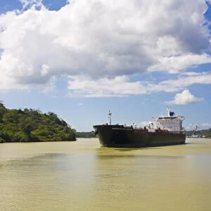 Container ship, Panama Canal, Panama, Central America