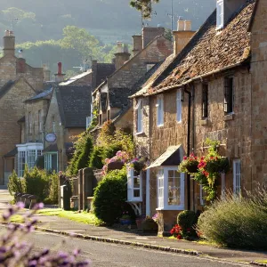 Cotswold cottages, Broadway, Worcestershire, Cotswolds, England, United Kingdom, Europe