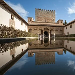 Court of the Myrtles, Alhambra, UNESCO World Heritage Site, Granada, Province of Granada
