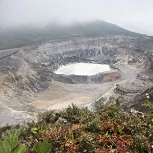 Crater of Poas Volcano in Poas Volcano National Park, in the Cordillera Central mountain