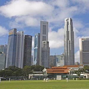 Cricket on the Padang, Singapore, Southeast Asia, Asia