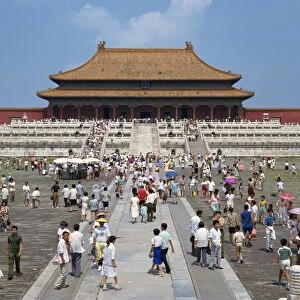 Crowds before the Hall of Supreme Harmony, Imperial Palace, Forbidden City