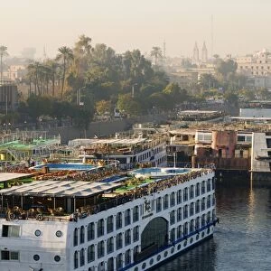 Cruise ships on the River Nile, Luxor, Egypt, North Africa, Africa
