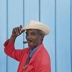 Cuban man with cigar, Havana, Cuba, West Indies, Central America