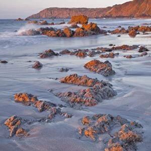 Dawn on Kennack Sands on the Lizard Peninsula in Cornwall, England, United Kingdom, Europe