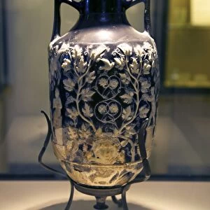 Decorated glass vase, National Archaeological Museum, Naples, Campania, Italy, Europe