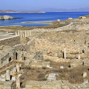 Delos archaeological ruins, UNESCO World Heritage Site, Delos, Cyclades, Greek Islands, Greece, Europe