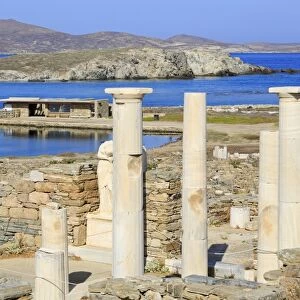 Delos archaeological ruins, UNESCO World Heritage Site, Delos, Cyclades, Greek Islands, Greece, Europe