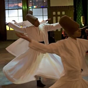 Dervish mystic dance at the Sirkeci station, Istanbul, Turkey, Eurasia