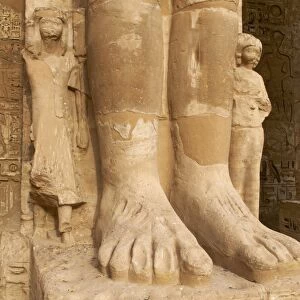 Detail, Medinet Habou temple, West Bank of the River Nile, Thebes, UNESCO World Heritage Site, Egypt, North Africa, Africa