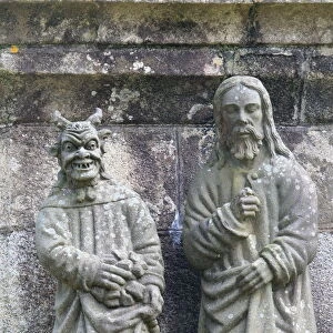 The Devil depicted in the Life of Jesus on the Plougonven calvary, Plougonven, Finistere