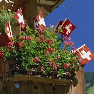 Display of flags to mark Swiss National Day