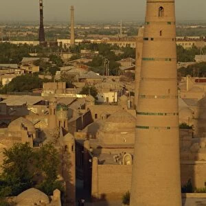 Djuma minaret from Kalta Minar, Khiva, Uzbekistan, Central Asia, Asia