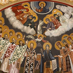 Dome fresco, St. Sava church, Beograd (Belgrade), Serbia, Europe