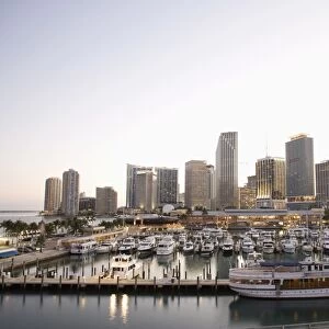 Downtown skyline and Bayside Marina, Miami, Florida, United States of America