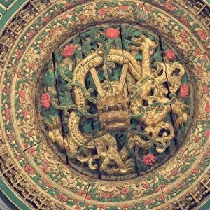 Dragon (detail of a wooden ceiling), Forbidden City (Palace Museum), Beijing, China, Asia