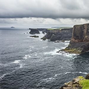 The dramatic cliffs under the Eshaness Lighthouse, Shetland Islands, Scotland, United Kingdom