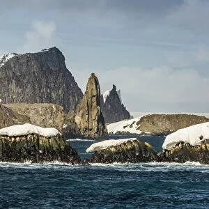 Dramatic reefs and islets in English Strait, South Shetland Island Group, Drake Passage, Antarctica, Polar Regions