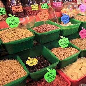 Dried beans, Food Market, Oaxaca City, Oaxaca, Mexico, North America