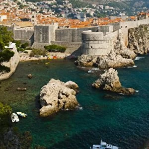 Dubrovnik Old Town and the City Walls, UNESCO World Heritage Site, from Fort Lovrijenac, Dubrovnik, Dalmatian Coast, Croatia, Europe
