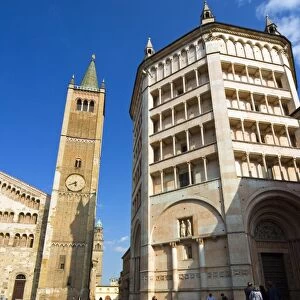 The Duomo and the Baptistry, Parma, Emilia Romagna, Italy, Europe
