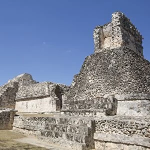 Dzibilnocac (Painted Vault) Temple, Dzibilnocac, Mayan archaeological ruins, Chenes style