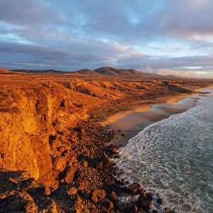 El Cotillo coastal scenery at sunset, Fuerteventura, Canary Islands, Spain, Atlantic