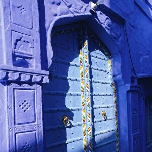 Elaborate blue door