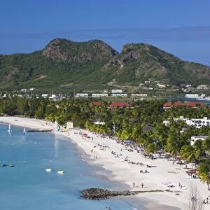 Elevated view over Jolly Harbour and Jolly Beach, Antigua, Leeward Islands