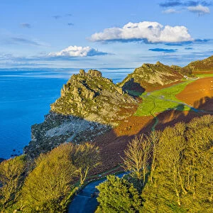Elevated view over the stunning Valley of the Rocks near Lynton, Exmoor National Park
